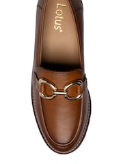 Lotus Brown Leather Wedge Loafers - Image 4 of 4