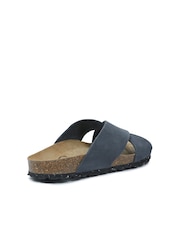 Celtic & Co. Blue Nubuck Cross-Over Slides - Image 4 of 7