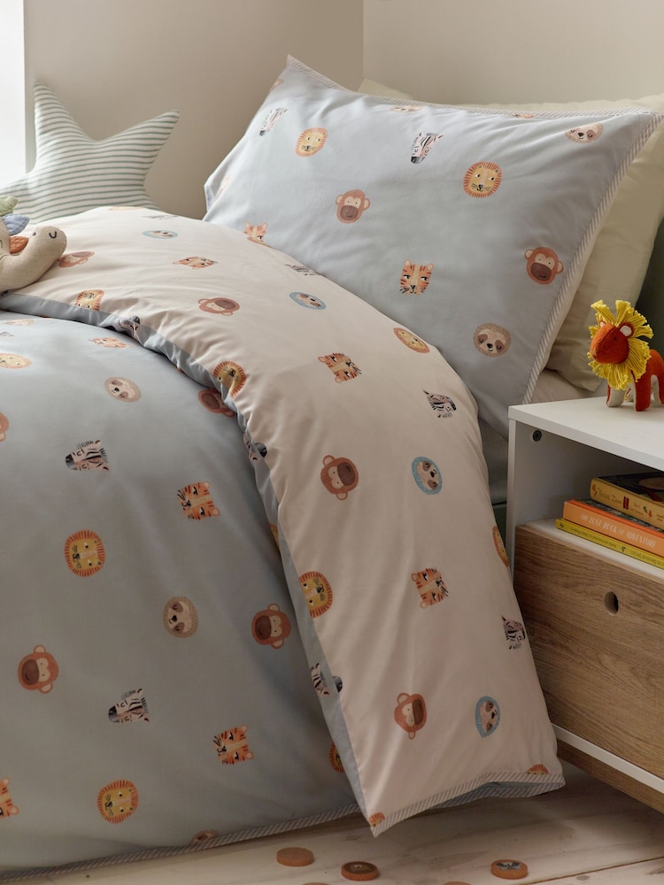 Ecru Safari Jungle Duvet Cover and Pillowcase Set - Image 4 of 10
