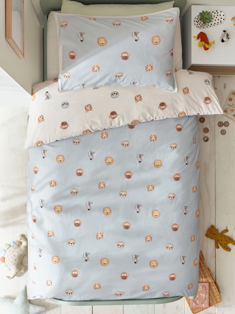 Ecru Safari Jungle Duvet Cover and Pillowcase Set - Image 5 of 10