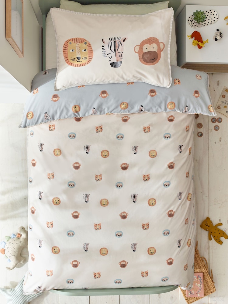 Ecru Safari Jungle Duvet Cover and Pillowcase Set - Image 6 of 10
