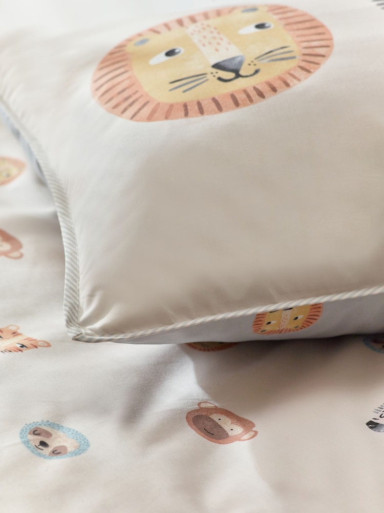 Ecru Safari Jungle Duvet Cover and Pillowcase Set - Image 7 of 10