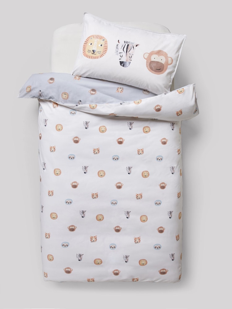 Ecru Safari Jungle Duvet Cover and Pillowcase Set - Image 8 of 10