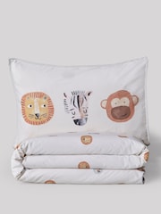 Ecru Safari Jungle Duvet Cover and Pillowcase Set - Image 9 of 10