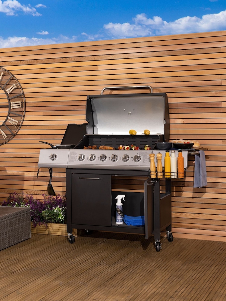Charles Bentley Black 5 Burner Premium Gas BBQ - Image 1 of 6