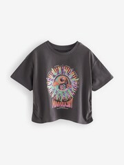 Grey/Purple/Green 3 Pack Sequin Celestial Ruche Side T-Shirts (3-16yrs) - Image 2 of 9