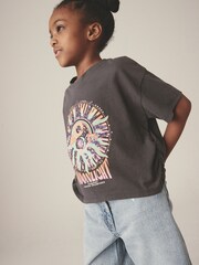 Grey/Purple/Green 3 Pack Sequin Celestial Ruche Side T-Shirts (3-16yrs) - Image 9 of 9