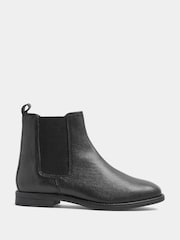 Evans Black Wide Fit Leather Chelsea Boots - Image 1 of 4