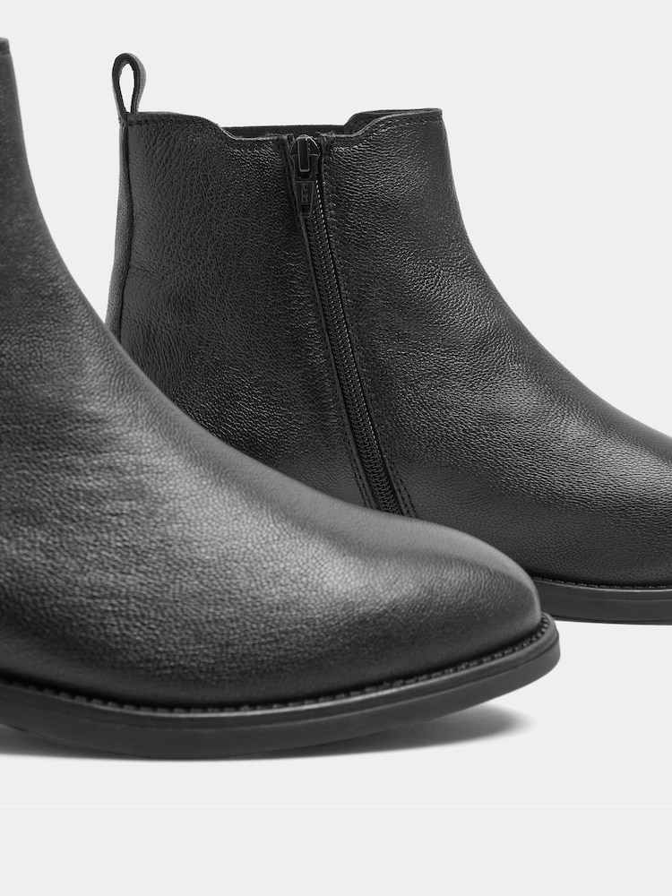 Evans Black Wide Fit Leather Chelsea Boots - Image 4 of 4 Evans Black Wide Fit Leather Chelsea Boots - Image 4 of 4