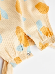 Modra/rumena limona - 100% Cotton dojenček haljica za igranje 2 komplet - Slika 7 iz 8