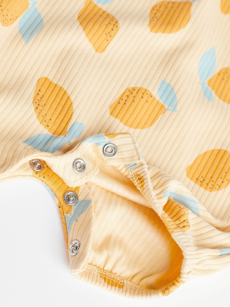 Modra/rumena limona - 100% Cotton dojenček haljica za igranje 2 komplet - Slika 8 iz 8