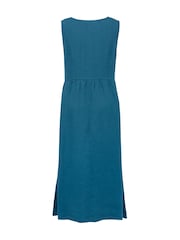 Celtic & Co. Ärmelloses Midikleid aus Leinen, Blau - Bild 5 von 7