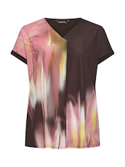 Evans Brown Blurred Floral Print Top - Image 5 of 6