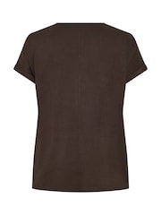 Evans Brown Blurred Floral Print Top - Image 6 of 6