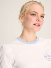 Joules Erin Cream Short Sleeve T-Shirt - Image 8 of 9