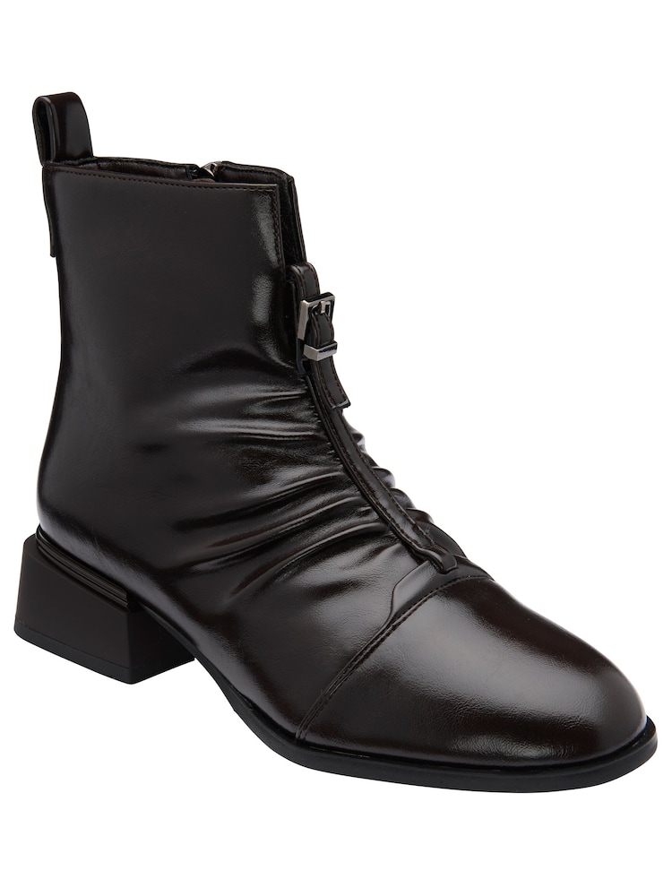 Lotus Brown Zip-Up Ankle Boots - Image 1 of 4 Lotus Brown Zip-Up Ankle Boots - Image 1 of 4