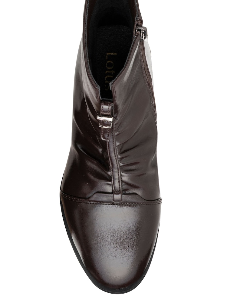 Lotus Brown Zip-Up Ankle Boots - Image 4 of 4 Lotus Brown Zip-Up Ankle Boots - Image 4 of 4