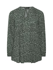 Evans Green Ditsy Tie Neck Blouse - Image 5 of 6