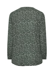 Evans Green Ditsy Tie Neck Blouse - Image 6 of 6