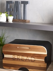 Black Black Bronx Bread Bin and Bread Board - Image 1 of 2