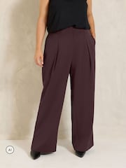 Evans Red Pleated Front Trousers - Image 1 of 6