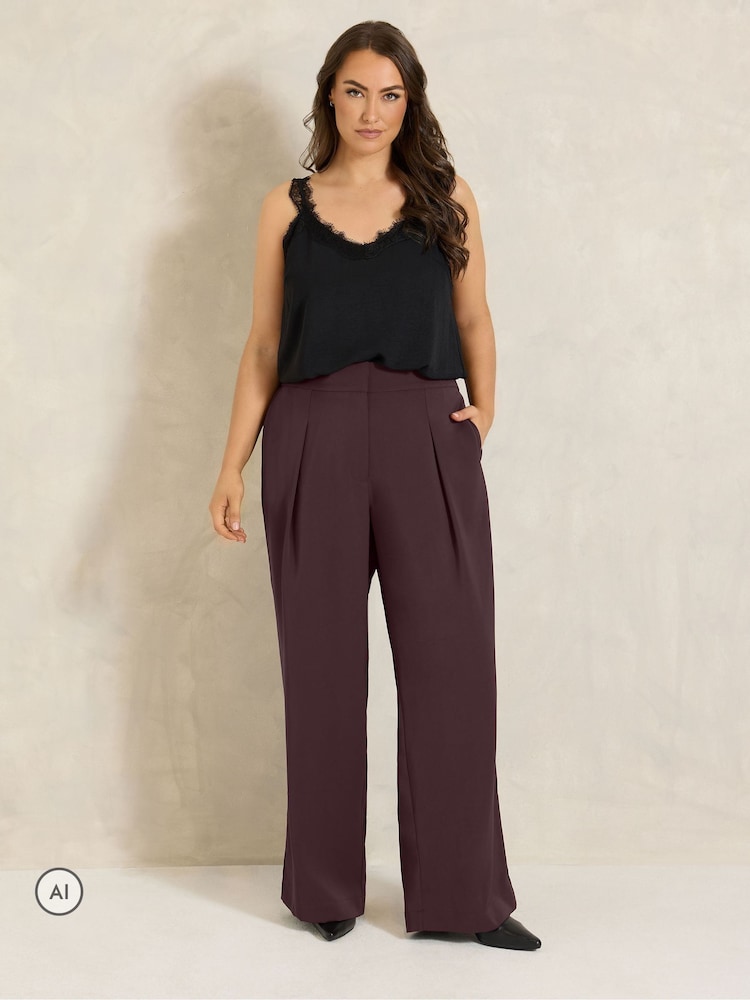 Evans Red Pleated Front Trousers - Image 2 of 6 Evans Red Pleated Front Trousers - Image 2 of 6