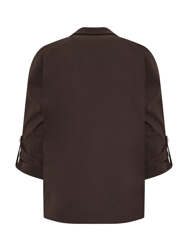Evans Brown Relaxed Fashion Blazer - Image 6 of 6