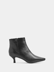 Evans Black Wide Fit Suede Kitten Heel Pointed Boots - Image 2 of 5