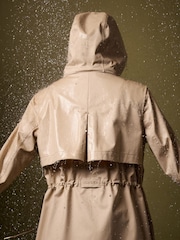 Joules Harpsden Beige Waterproof Long Raincoat with Hood - Image 10 of 13