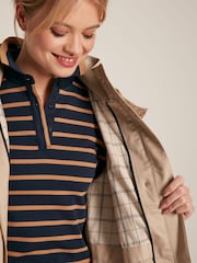 Joules Harpsden Beige Waterproof Long Raincoat with Hood - Image 11 of 13