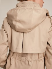 Joules Harpsden Beige Waterproof Long Raincoat with Hood - Image 7 of 13