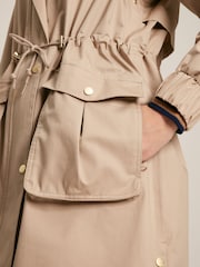 Joules Harpsden Beige Waterproof Long Raincoat with Hood - Image 8 of 13