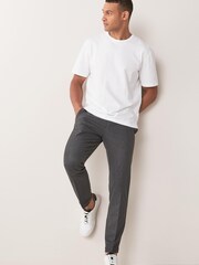 Grey Check Skinny Fit Trousers With Motionflex Waistband - Image 2 of 8
