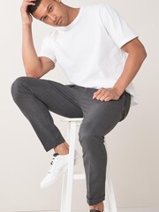Grey Check Skinny Fit Trousers With Motionflex Waistband - Image 3 of 8