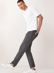 Grey Check Skinny Fit Trousers With Motionflex Waistband - Image 4 of 8