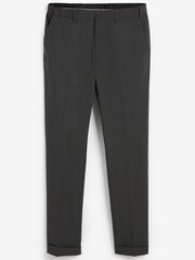 Grey Check Skinny Fit Trousers With Motionflex Waistband - Image 8 of 8