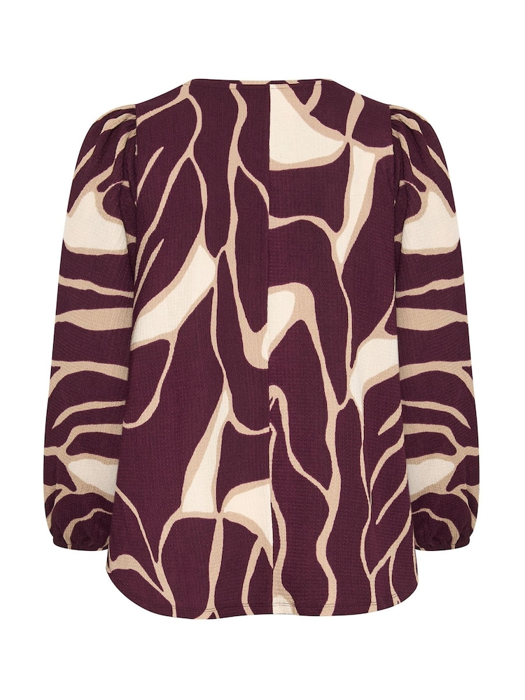 Evans Red Balloon Sleeve Pleated All Over Print Top - Image 6 of 6 Evans Red Balloon Sleeve Pleated All Over Print Top - Image 6 of 6