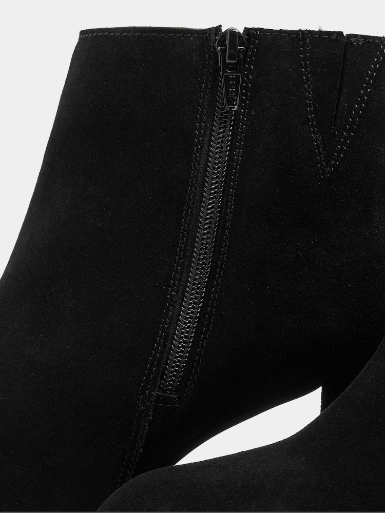Evans Black Extra Wide Fit Suede Shoe Boots - Image 5 of 5 Evans Black Extra Wide Fit Suede Shoe Boots - Image 5 of 5