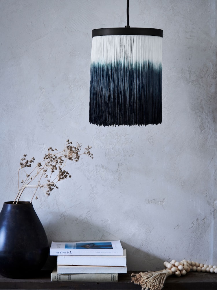 French Connection Blue Ombre Height Adjustable Gamagara Ceiling Pendant Light - Image 2 of 6
