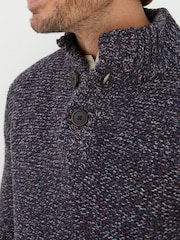 FatFace Purple Hove Half Neck Jumper - Image 4 of 5