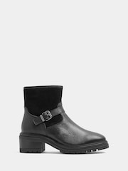 Қара - Evans Double Buckle Leather Boots - 4суретінің 1 суреті