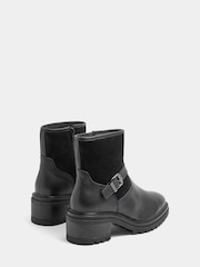 Қара - Evans Double Buckle Leather Boots - 4суретінің 3 суреті