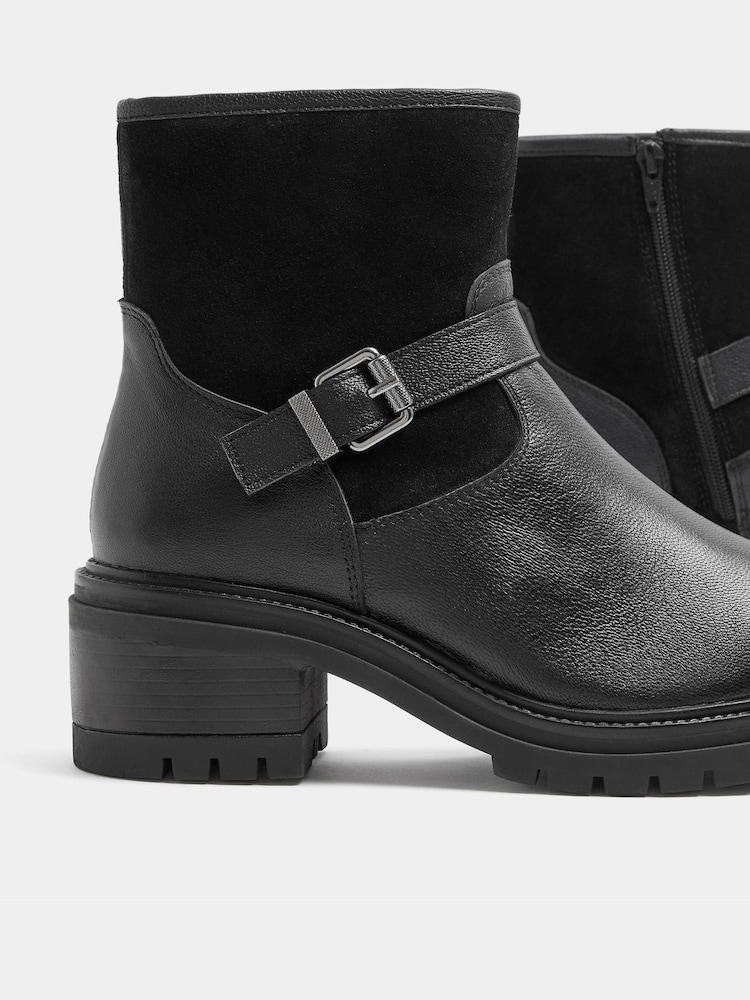 Қара - Evans Double Buckle Leather Boots - 4суретінің 4 суреті Қара - Evans Double Buckle Leather Boots - 4суретінің 4 суреті