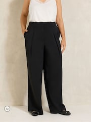 Evans Black Pleated Front Trousers - Image 1 of 6