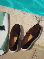 Brun - Loake Tuscany Mocassins à tablier en daim, chocolat - Image 4 de 4