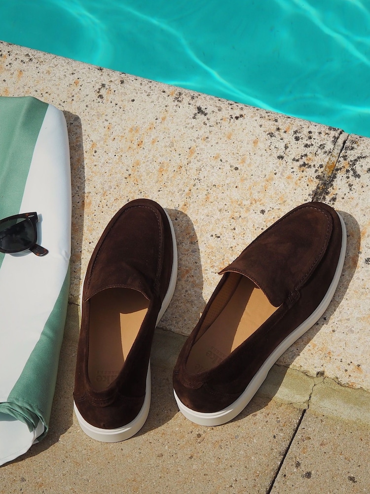 Brun - Loake Tuscany Mocassins à tablier en daim, chocolat - Image 4 de 4