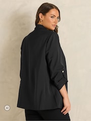 Evans Black Relaxed Fashion Blazer - Image 3 of 6
