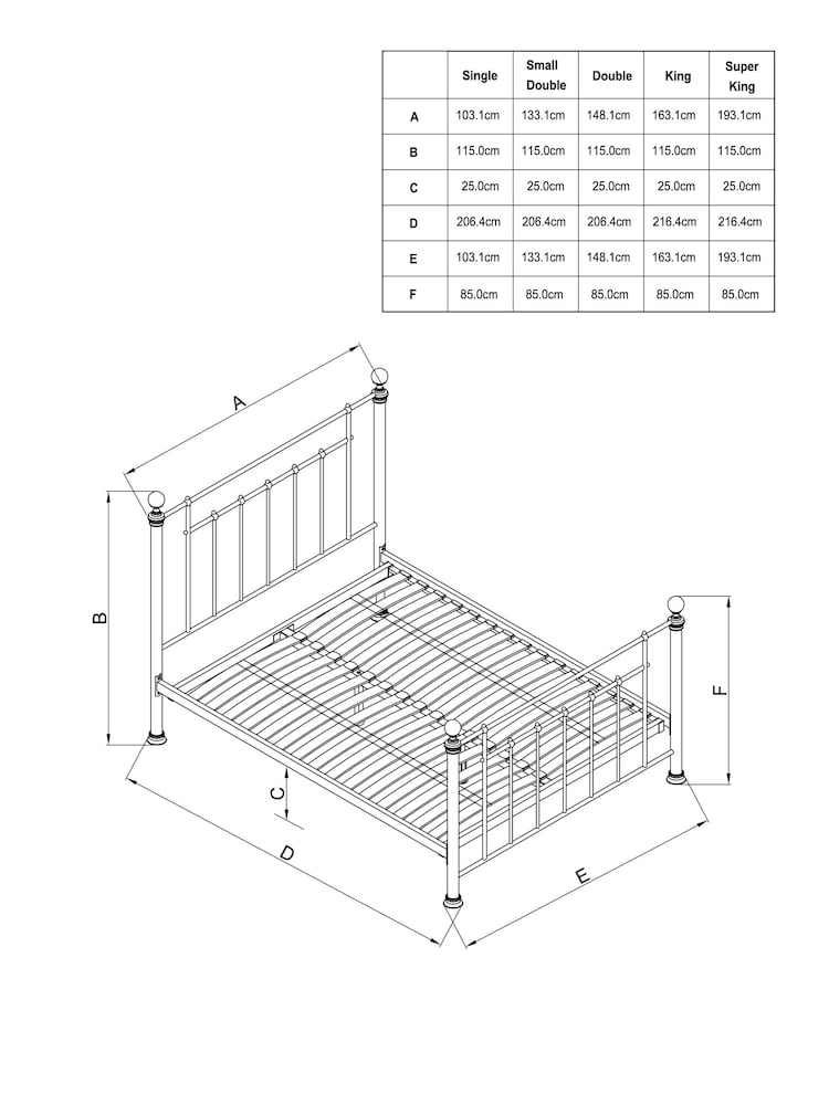 Pewter Grey Leamington Metal Bed Frame - Image 3 of 3