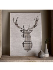 Art For The Home Natural Tartan Stag Canvas - Image 1 of 1