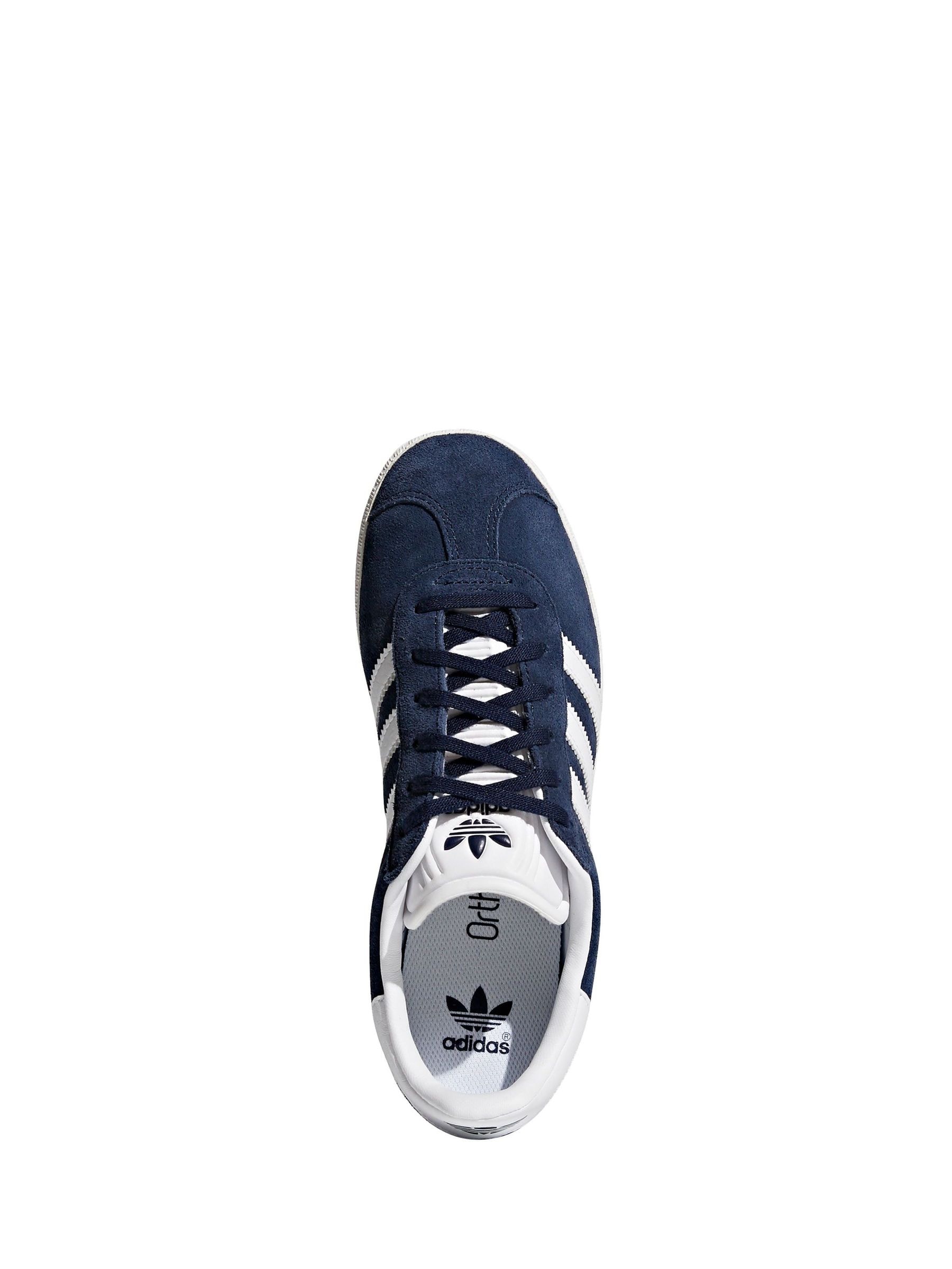 Adidas navy blue gazelle suede trainer clearance